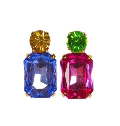 Pendientes cortos cristales, Color: piki