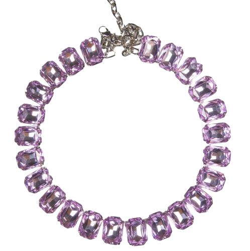 Collar corto de cristales, Color: rose