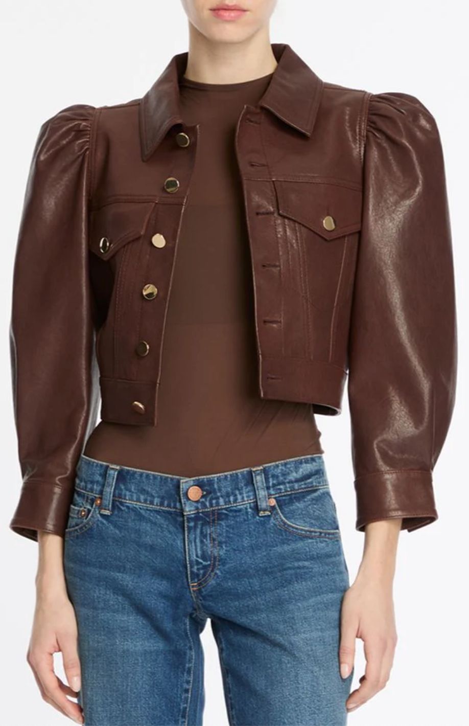 Lana Vgn Leather Puffed Slv Jkt