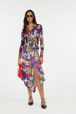 Co Midi Slim Skirt Organzino Print