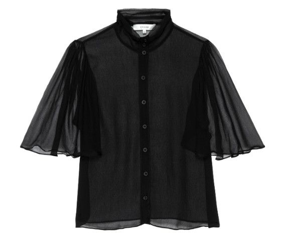 The Flutter Blouse, Size: Xs, Color: Black
