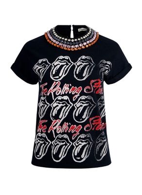 Maxie Embell Cropped Band Tee