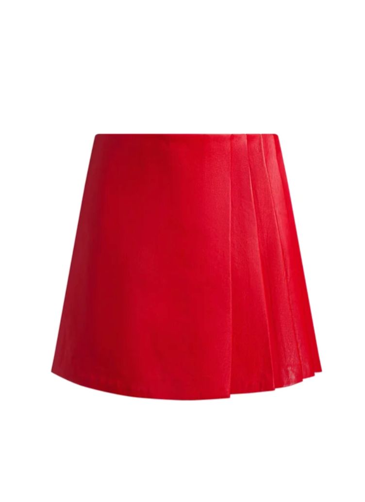 Toni Vgn Lthr Asymm Pltd Skirt