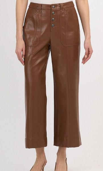 Vegan Leather Benji Pant, Size: 10, Color: Dark Sepia