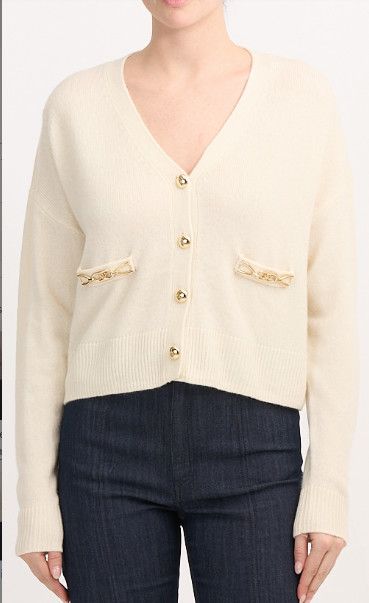 Kavita Cashmere Cardigan, Size: l, Color: Ivory