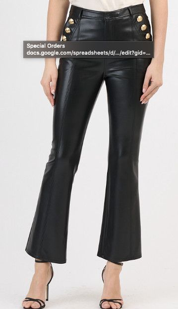 Vegan Leather Cropped Suzette Pant, Size: 10, Color: Black