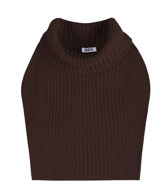 Cate Sleeveless Turtleneck Sweater, Color: Coffee Bean, Size: Xs