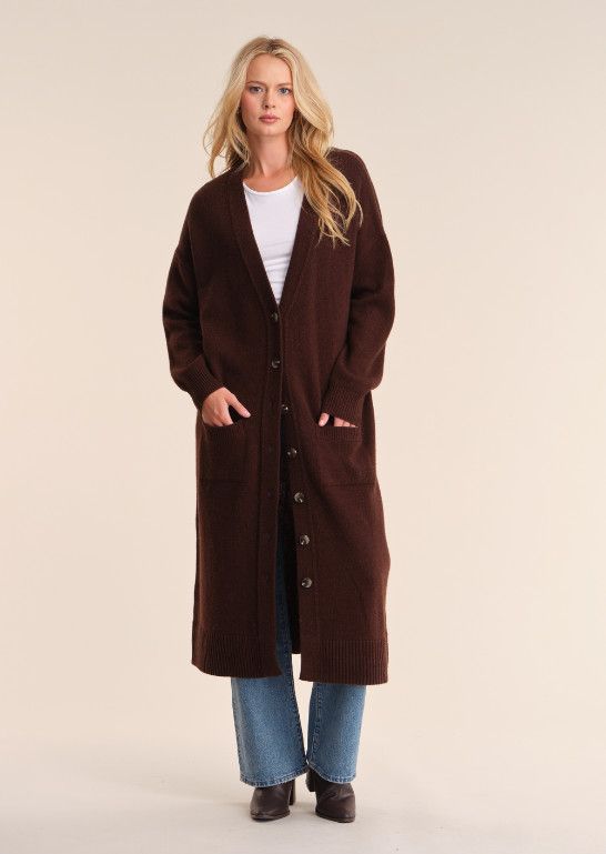 Kit Wool Cashmere Duster Cardigan, Color: Coffee Bean, Size: Xs