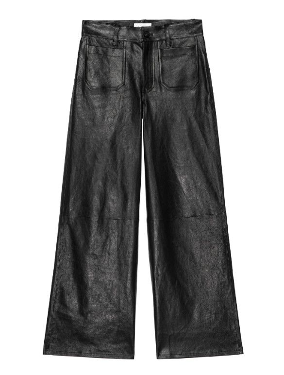 Leather Le Slim Palazzo Modernist Pocket, Color: Black, Size: 25