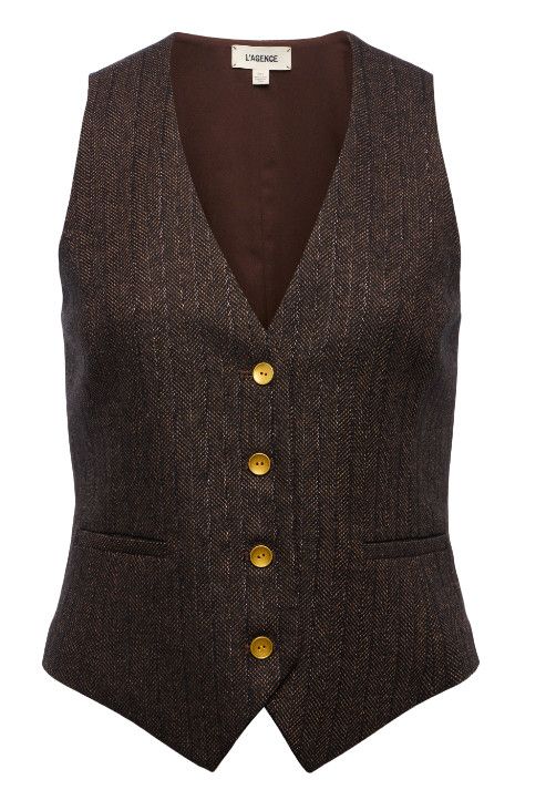 Drina Vest, Color: Brown Bronze Multi, Size: l