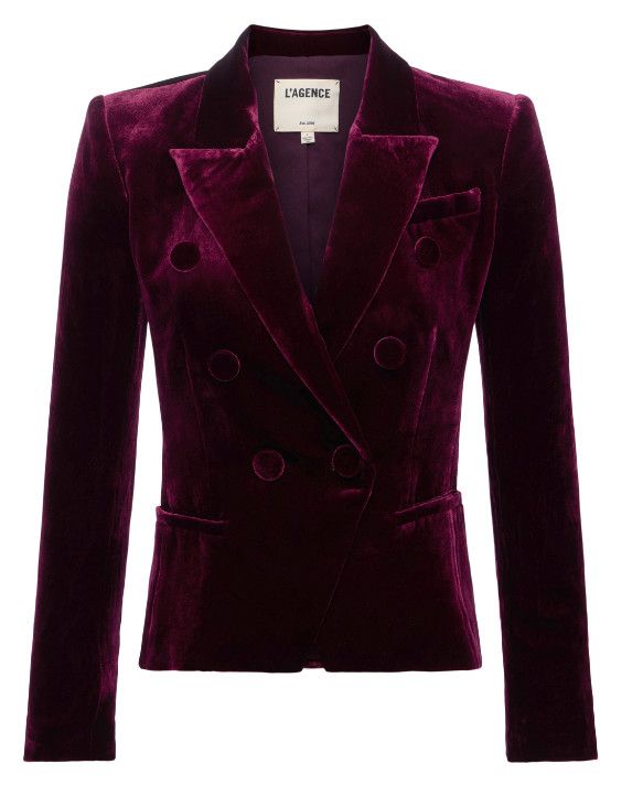 Marie Dbl Brstd Blazer, Color: Dark Port, Size: 4