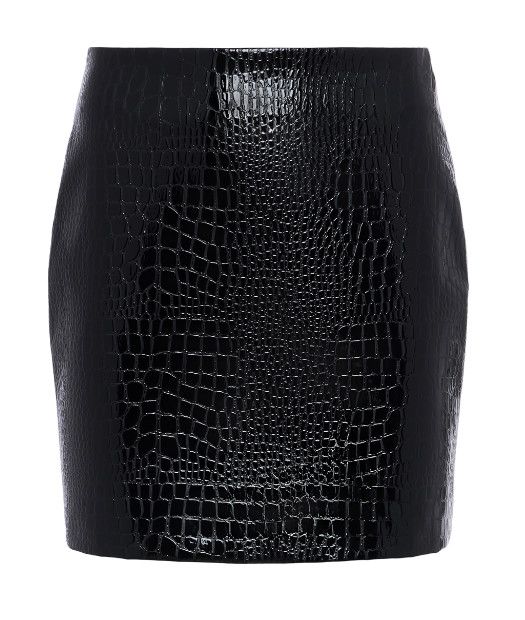 Gerard Croc Mini Skirt, Color: Black, Size: 4