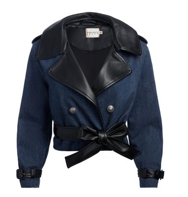 Keith Cropped Denim Trench W Vgn Lthr