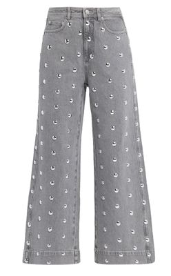 Studded Denim Betsy Pant