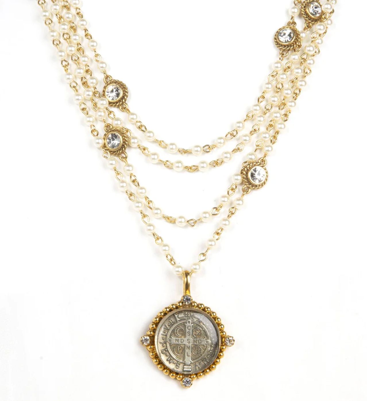 Magdalena 6mm Pearl Cream W All Medallion