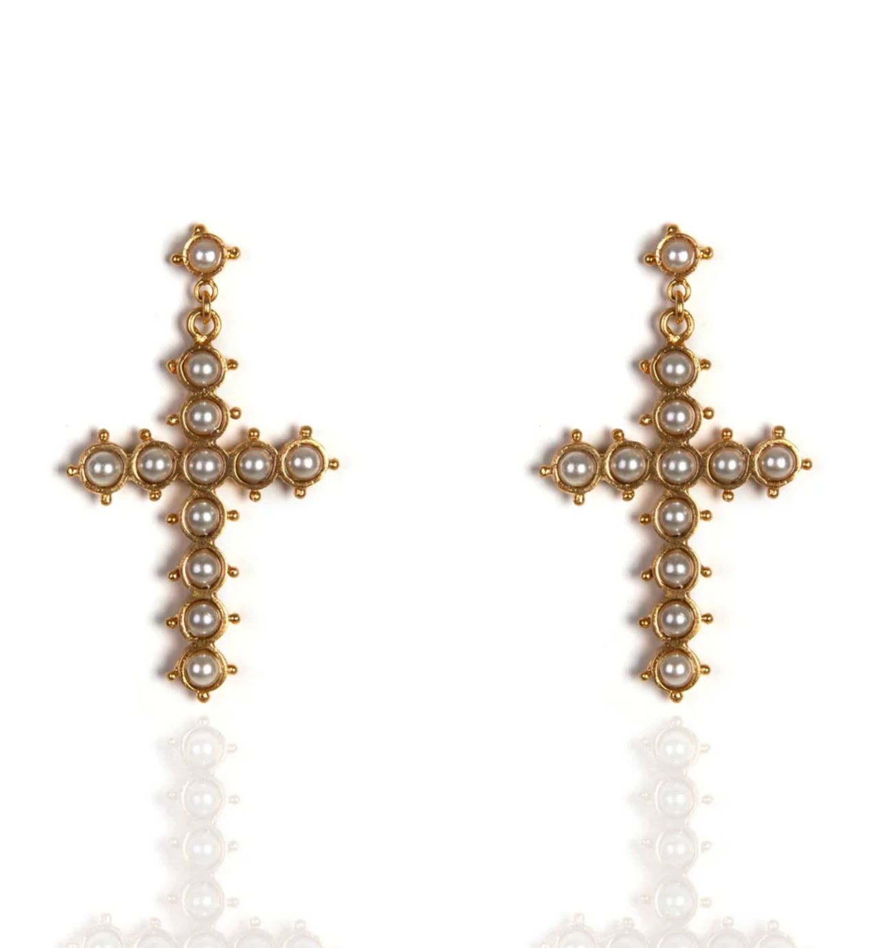 Saint Mia Rosary Style Earring, Color: Cream Pearl
