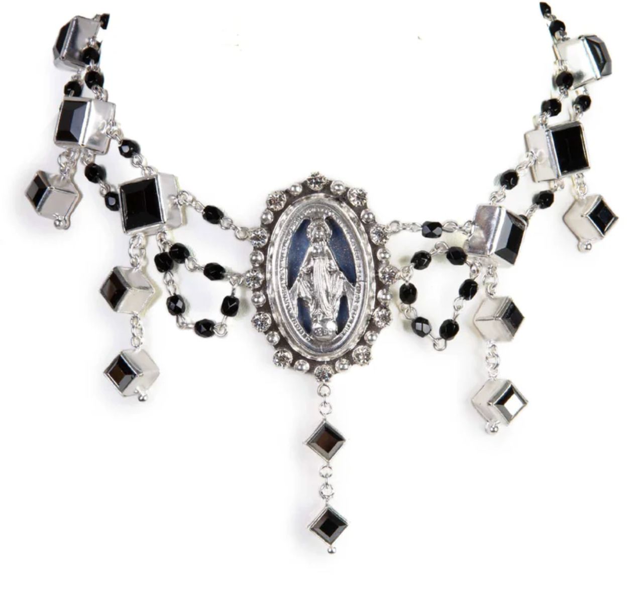 Milagrosa Collar, Color: Silver Jet