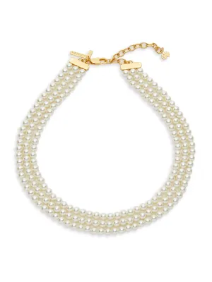 Triple Pearl Strand Necklace