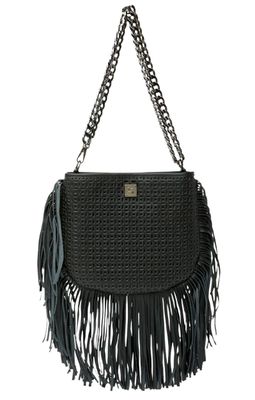 Free Spirit Fringe Saddle Bag Perforated Leather