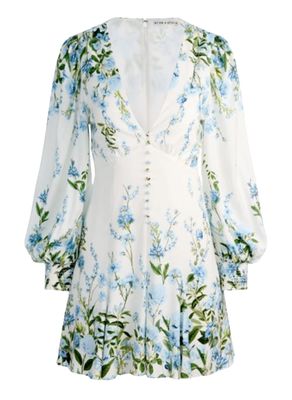 irene empire tie waist ls mini dress