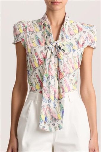 jeannie staceface piped bow cllr cap slv btn dwn, Color: luxe stace, Size: XS