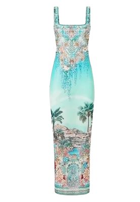 Square Neck Beach Maxi Dress W Low Back
