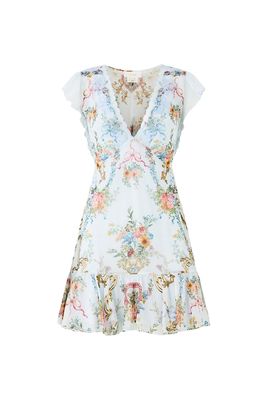 Ruffle Sleeve Short Dress