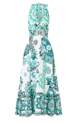 Ruffle Neck Halter Dress