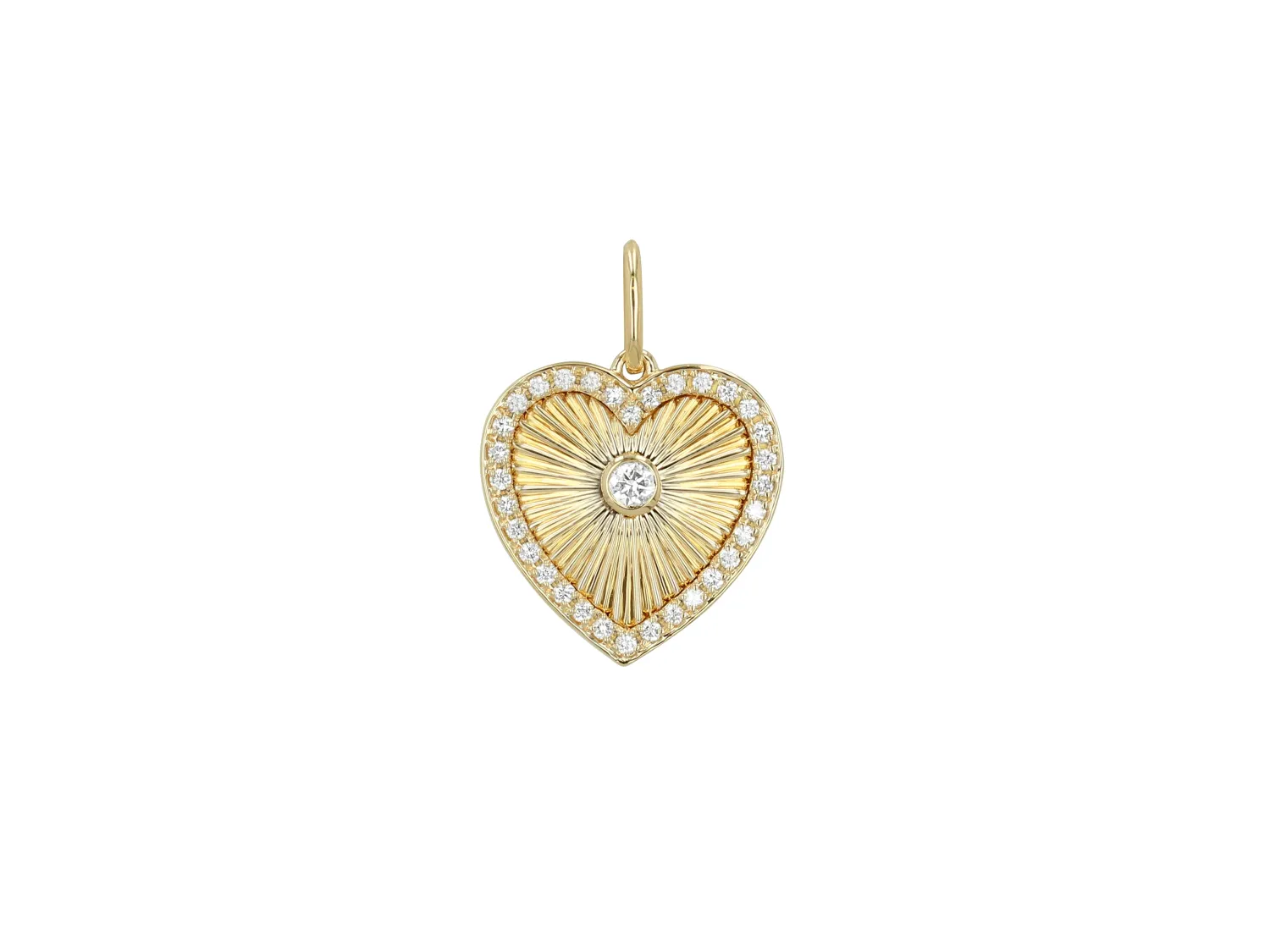 DIAMOND FLUTED HEART CHARM