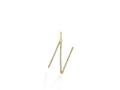 OVERSIZED DIAMOND LETTER CHARM - N