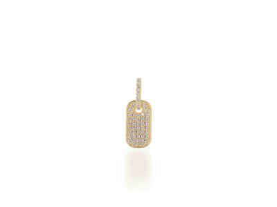 MINI PAVE DOG TAG CHARM