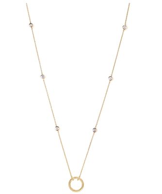 18' DIAMOND BY THE YARD WITH ROUND GOLD CHARM CLIP NECKLACE