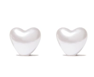 Pearl Heart Stud Earrings Pearl