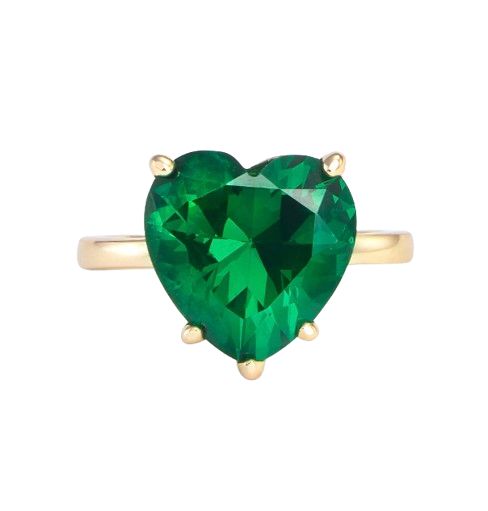 Allison Emerald Heart Ring