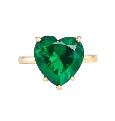 Allison Emerald Heart Ring