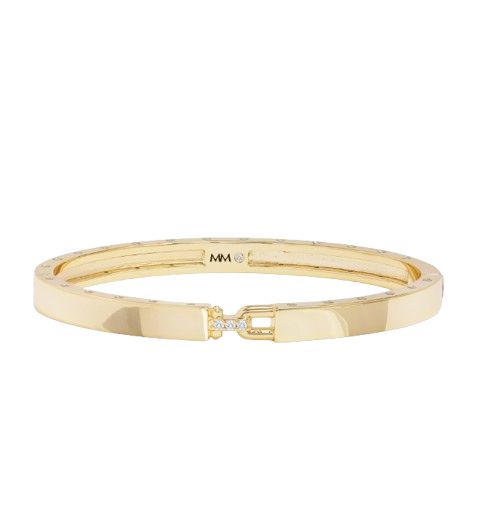 Ashley Lock Cuff, Color: Gold/White, Size: 6.5