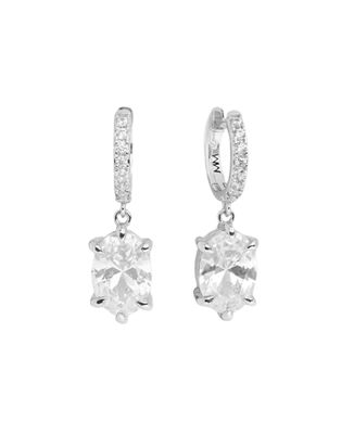 She's On Point Earrings Silver-WHITE