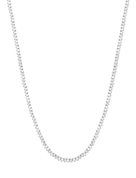 Baby Not Your Basic Tennis Necklace Silver/White 16'