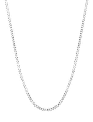 Baby Not Your Basic Tennis Necklace Silver/White 16'