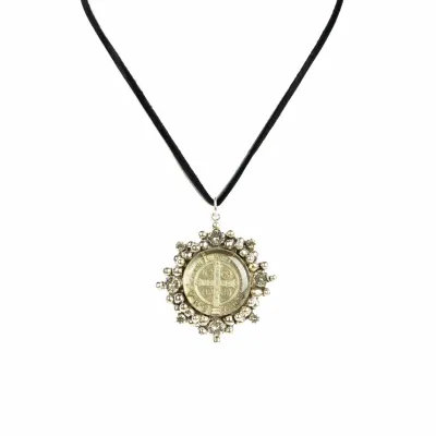 Cloister San Benito Charm Necklace Silver 14”16”