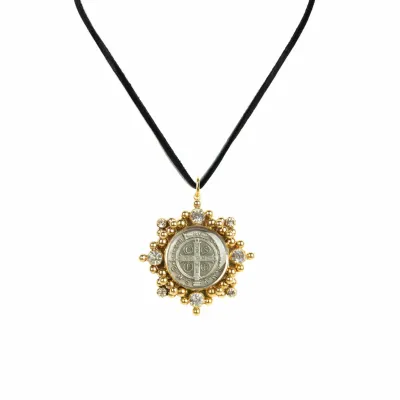 Cloister San Benito Charm Necklace Gold 14”16”