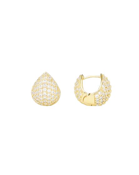 Lil Norah Pave Earring, Color: gold white