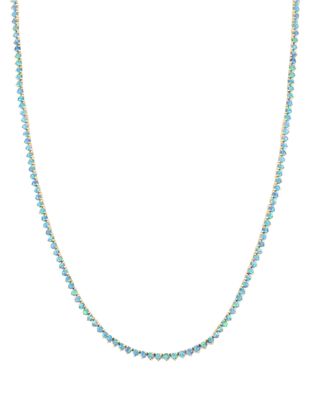 Not Your Basic Blue Opal Tennis Necklace 16'
