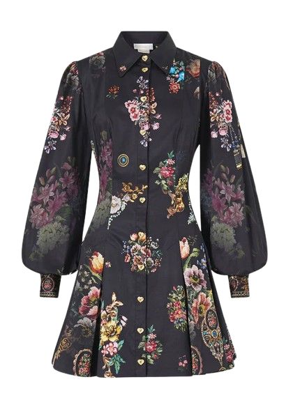 Short Button Front Shirt Dress