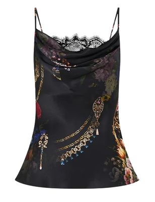 Cowl Neck Cami w Lace