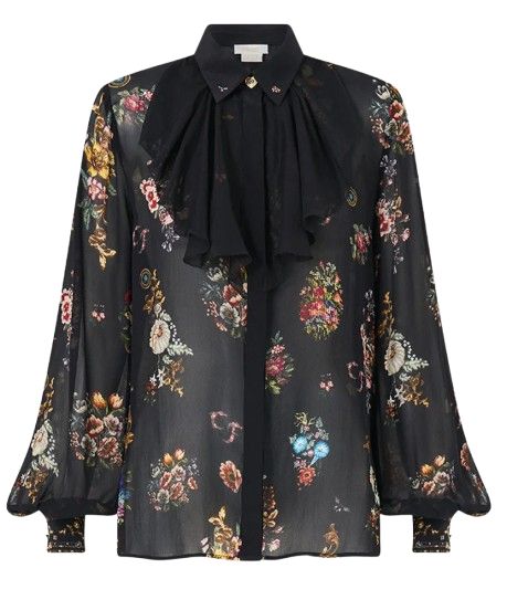 Collared Shirt w Frill Neck Detail