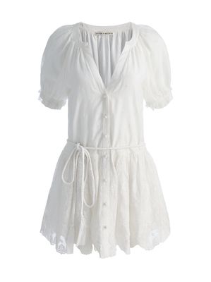 thalia puff slv btn dwn tunic dress