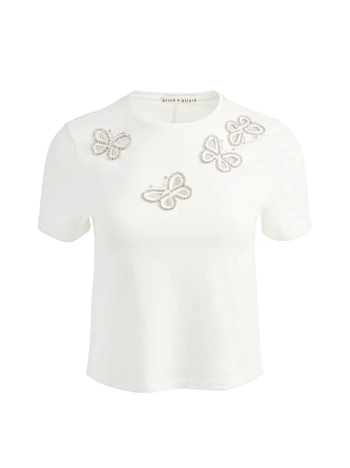 Cindy Embell Cropped Tee