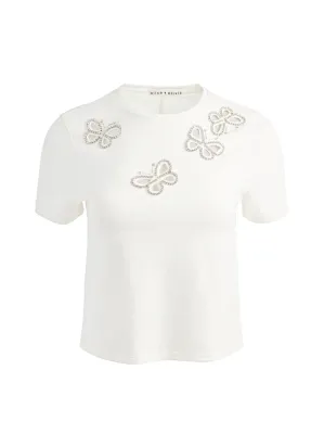Cindy Embell Cropped Tee