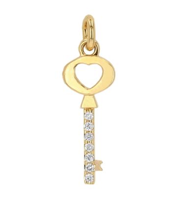 14ky diamond key charm